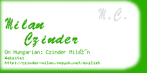 milan czinder business card